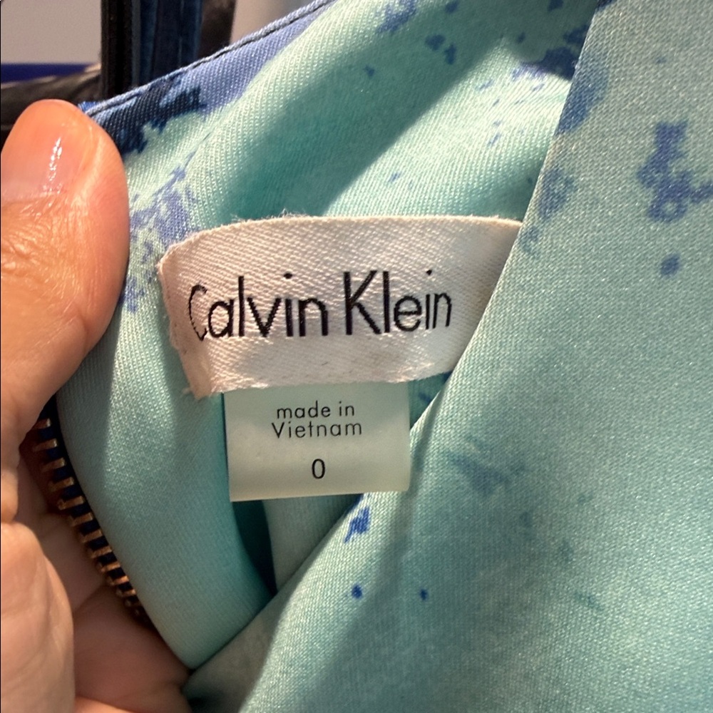 Calvin Klein Blue Abstract Midi Sheath Dress - Picture 2 of 7